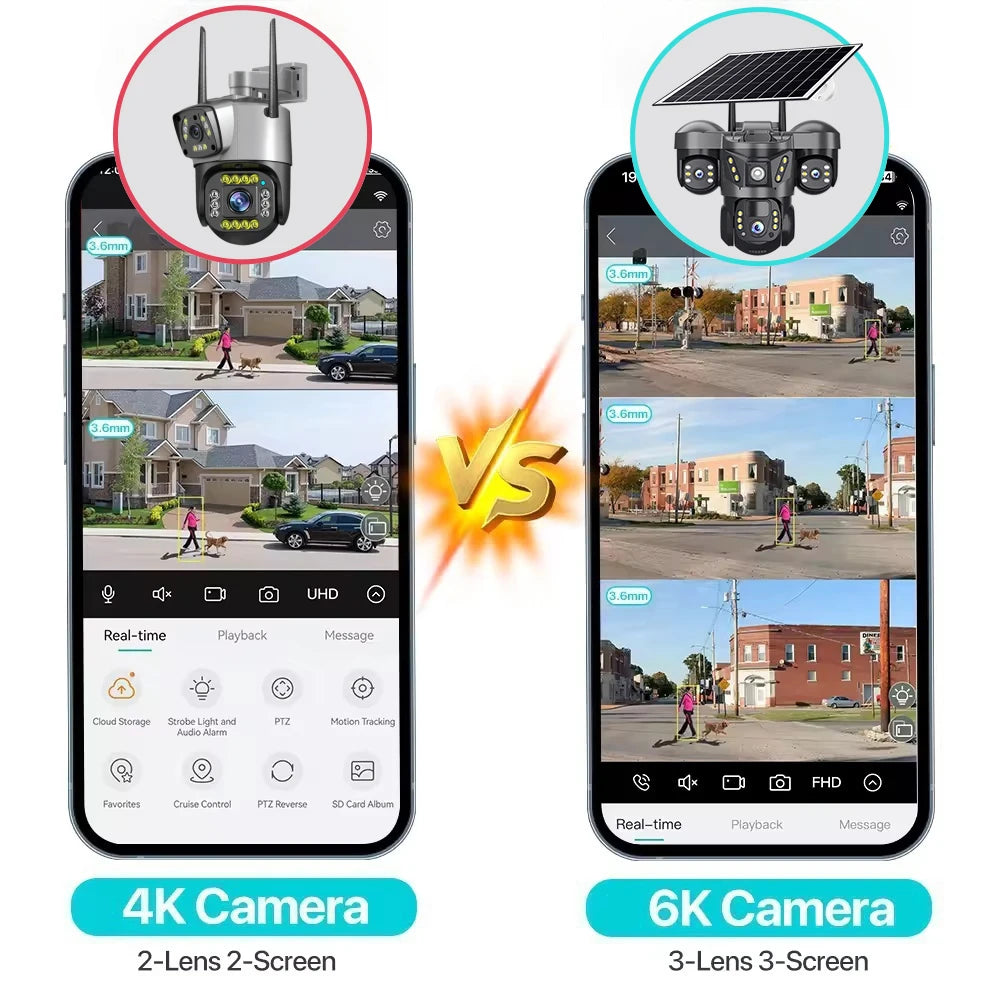 Triple Lens 15MP 4G Solar Security Camera | 10X Zoom | PIR Motion Detect