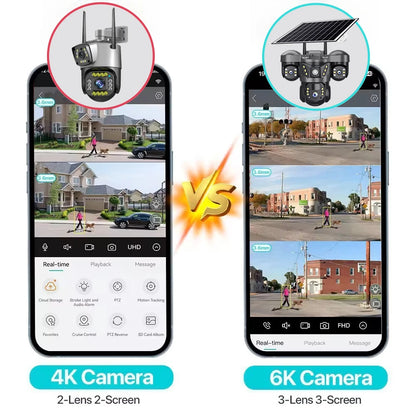 Triple Lens 15MP 4G Solar Security Camera | 10X Zoom | PIR Motion Detect