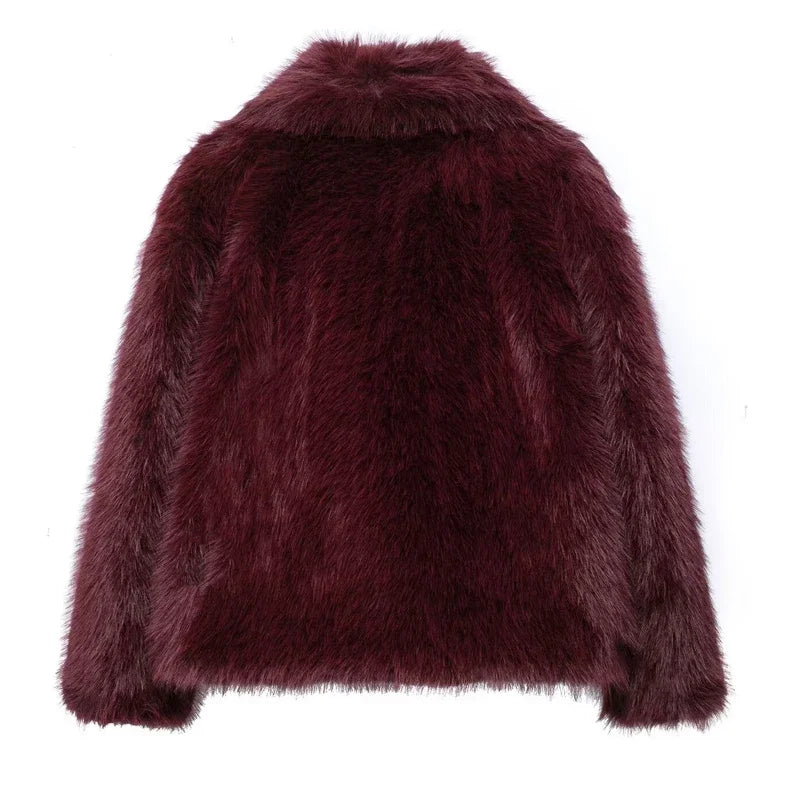 New 2025 Faux Fur Outerwear: Plush Wool-Blend Coats
