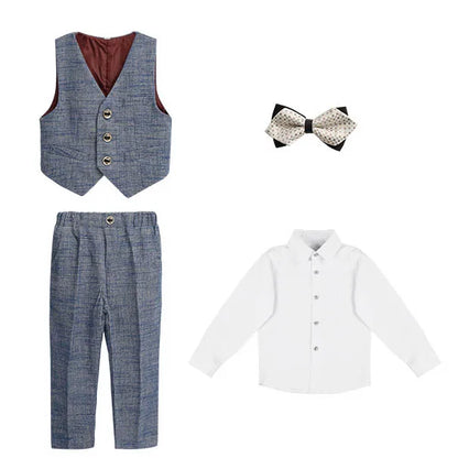 Teen Boys’ Formal Plaid Suit – Multi-Piece Elegant Outfit