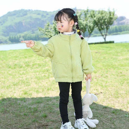 Children’s Thick Fleece Jacket – Zippered Casual Coat
