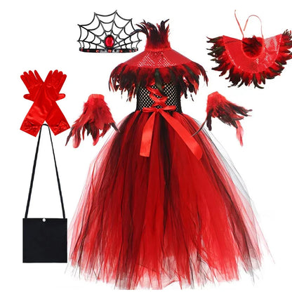 Halloween Gothic Mesh Dress – Kids Vampire Cosplay