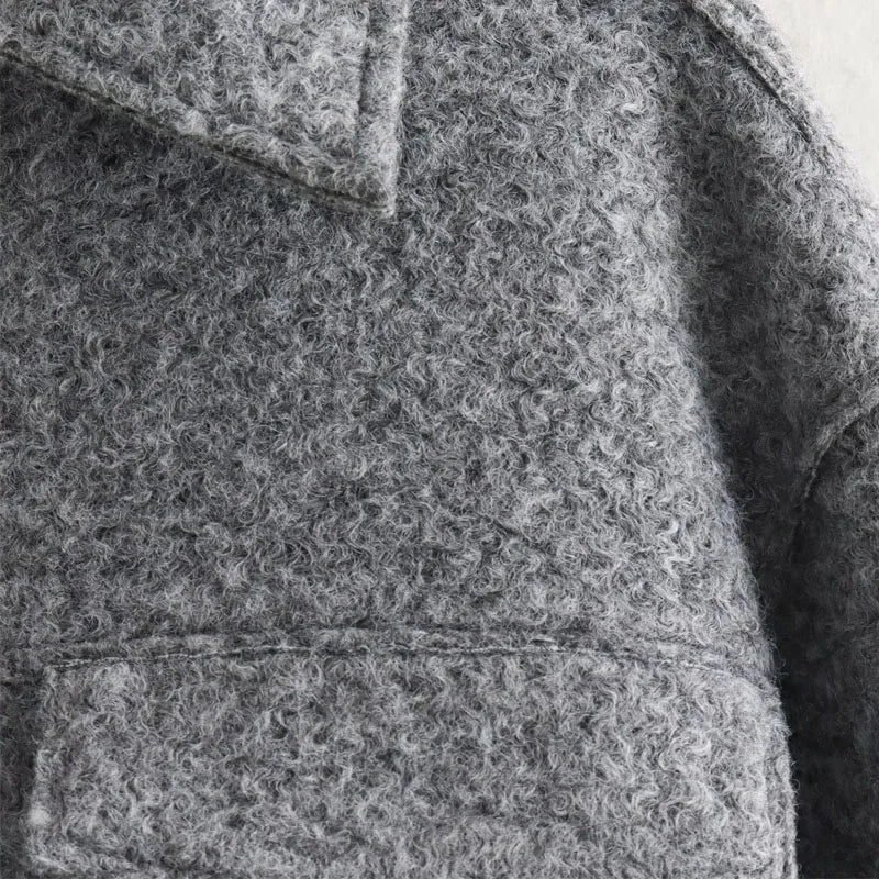 Women's Short Tweed Coat – Zip-Up Crop Style