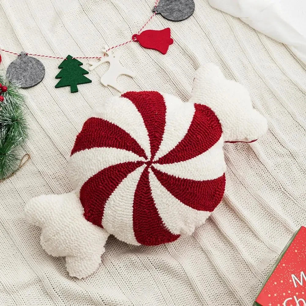 Christmas Candy Cane Throw Pillow – Soft Sofa Cushion & Festive Decorative Doll for 2024