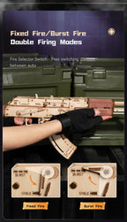 Robotime Rokr AK47 3D wooden gun building block toy for kids and adults, detailed DIY puzzle of an automatic rifle.