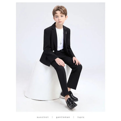 Classic Boys’ Suit – Wedding & Party Blazer Set for Kids 4–12Y