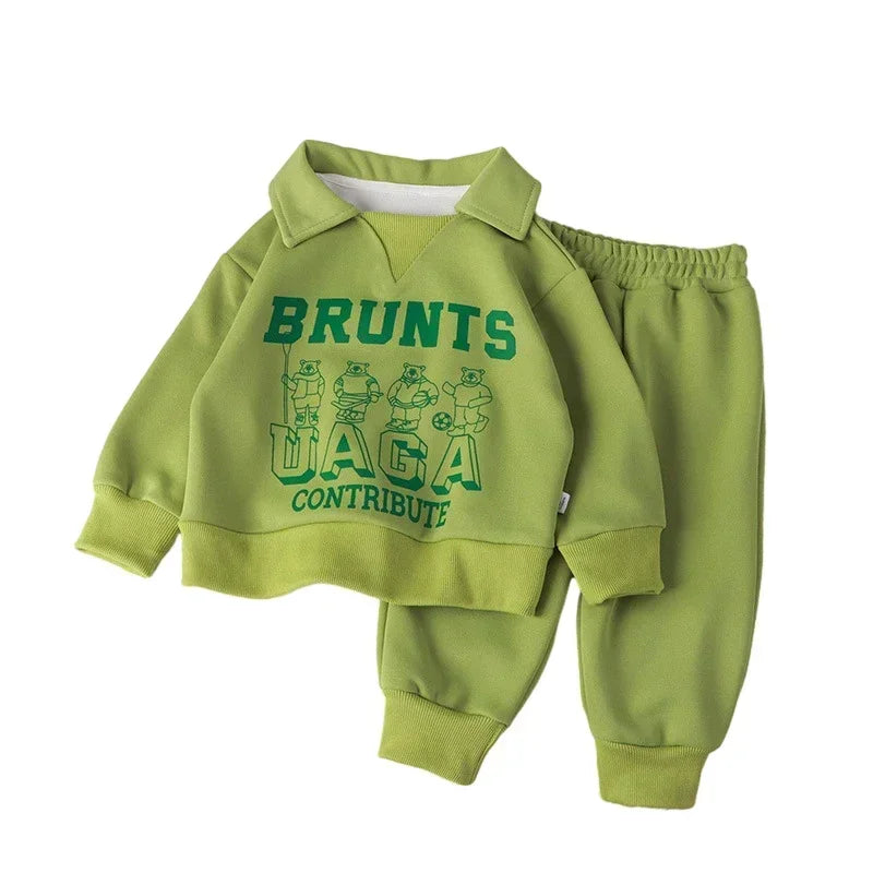 Kids' Warm Polo Tracksuit: Cozy & Stylish for Autumn and Winter