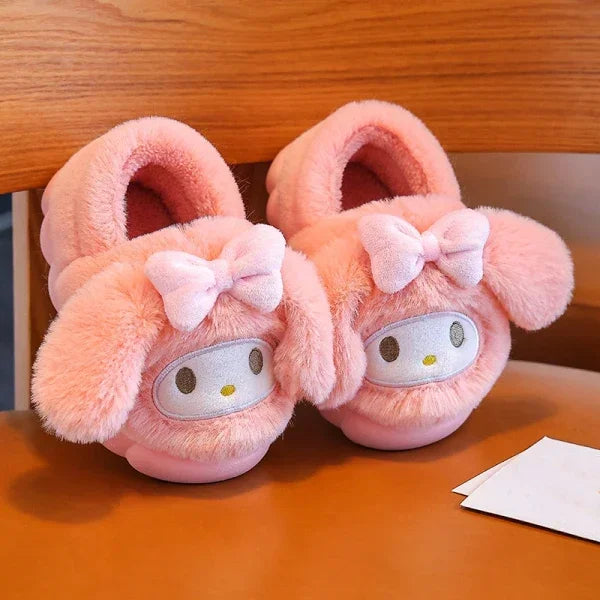 Cartoon Heel Cover Slippers – Winter Warm