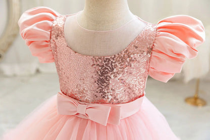 Girl Party Dress – Lace Bow Wedding Gown