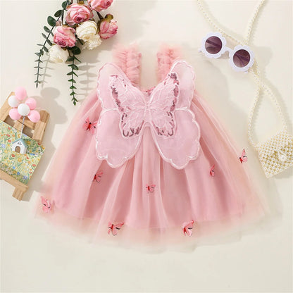 Cute Infant Princess Dress with Butterfly Wings