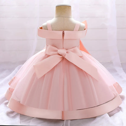 Elegant Infant Dress – Bow Lace Princess Party Wear