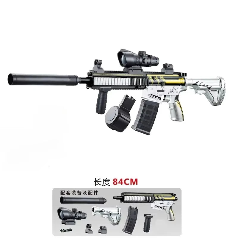 M416 Classic Manual Pull-Up Mode Gel Ball Toy Gun with Elastic Gel for Boys Outdoor Toy Holiday Gift Christmas