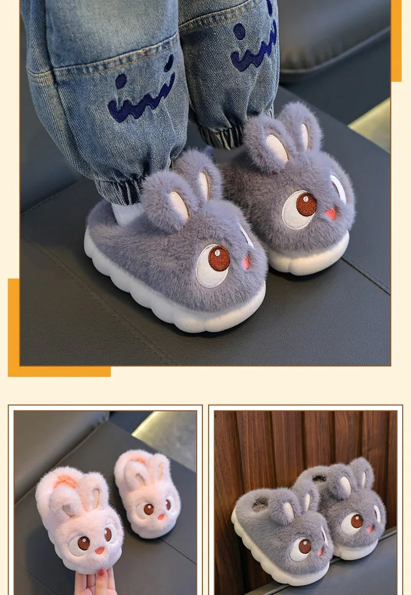 Warm Fluffy Rabbit Slippers for Boys & Girls