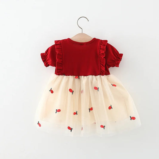Baby Girl Short Sleeve Mesh Princess Dress
