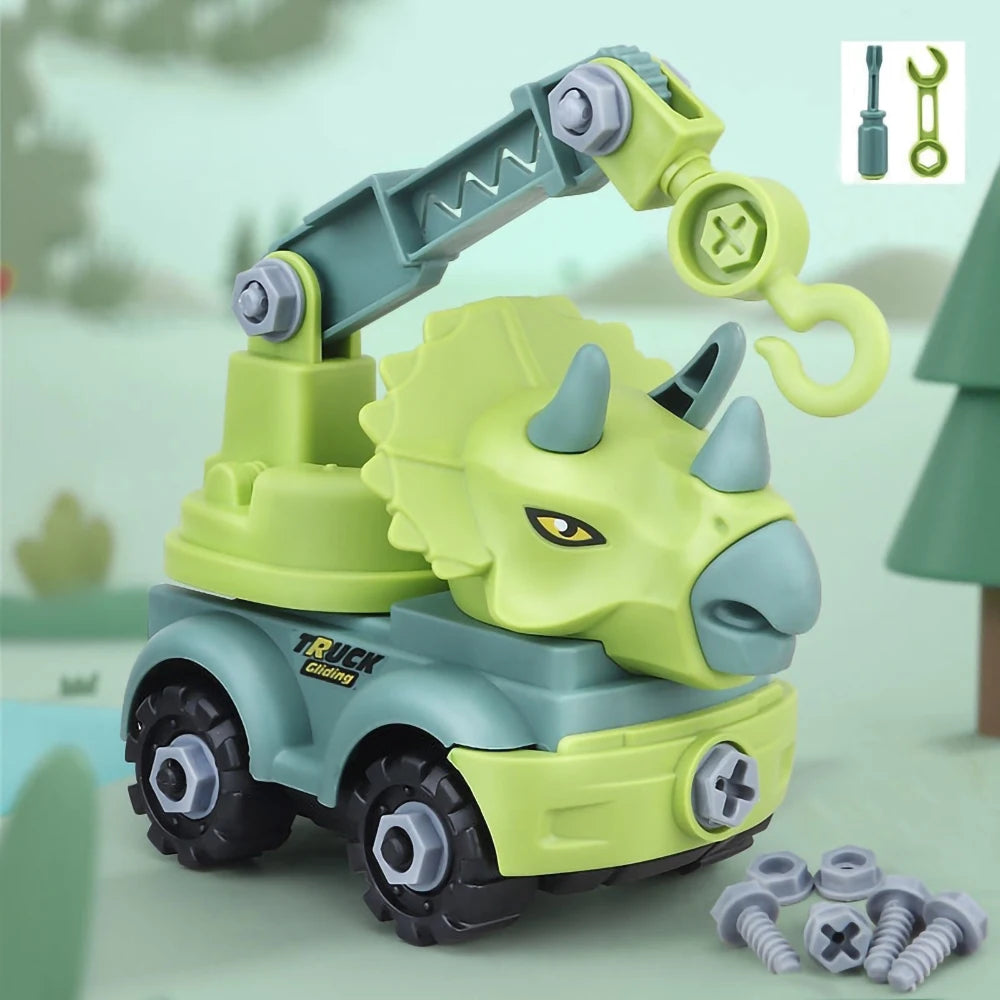 Dinosaur Construction Vehicle Set – DIY Building Toy Truck for Kids