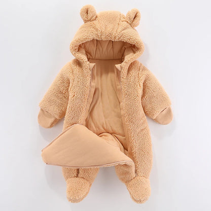 Newborn Winter Romper – Warm & Hooded Jumpsuit