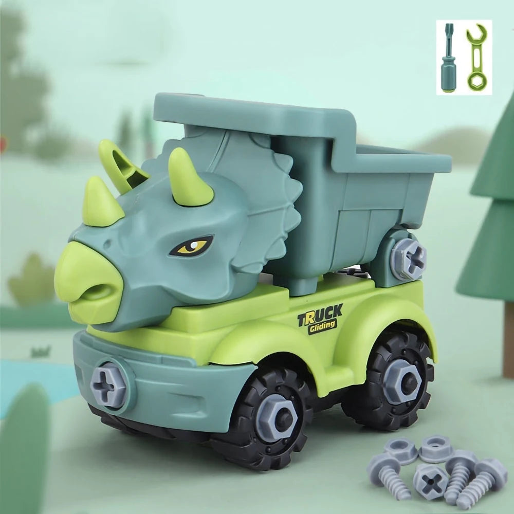 Dinosaur Construction Vehicle Set – DIY Building Toy Truck for Kids