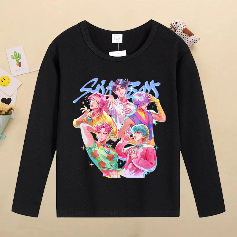 Kpop Demon Hunters Kids T-Shirt – Kawaii Cartoon Long Sleeve Top