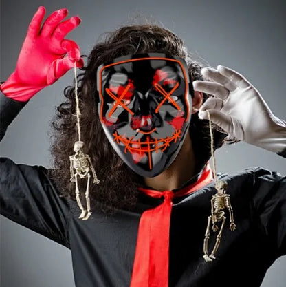 Wireless Neon LED Purge Mask – Glowing Halloween Party Mask