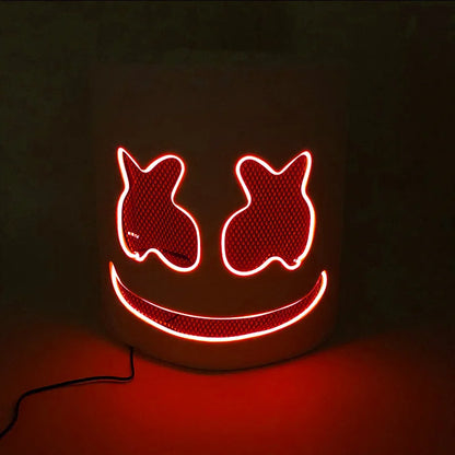 Halloween Light-Up Mask – Neon LED Marshmallow Headgear