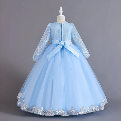 Girls Evening Dress – Lace Embroidered Party Gownn