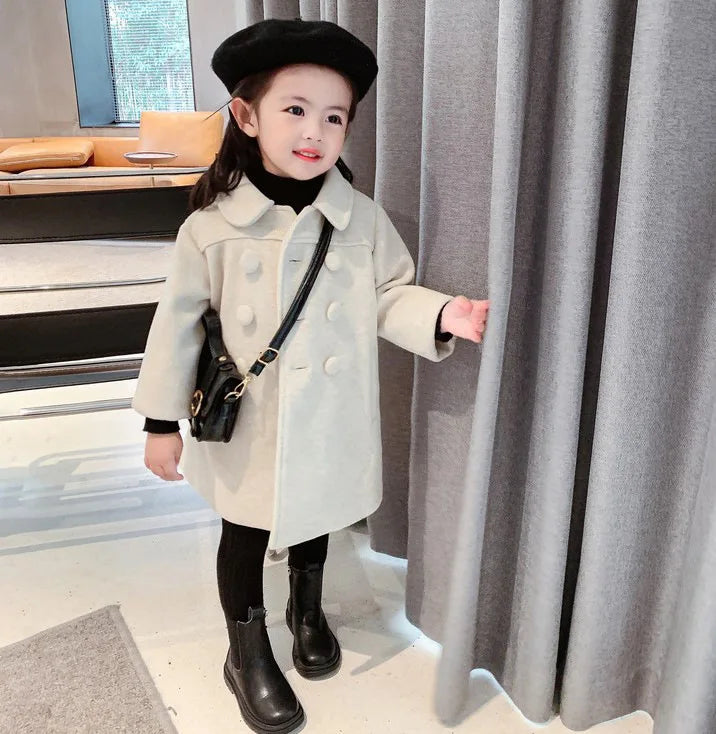 Warm Baby Girl Coat – Double-Breasted Winter Fashion