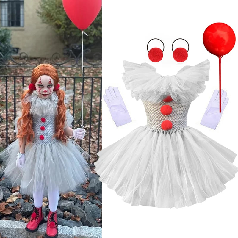 Children’s Horror Clown Outfit – Carnival & Halloween Party Set