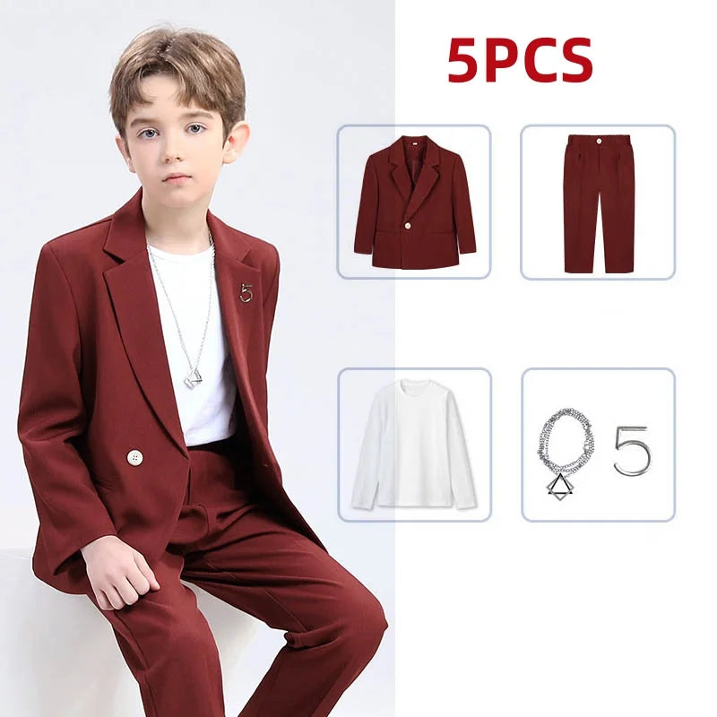 Classic Boys’ Suit – Wedding & Party Blazer Set for Kids 4–12Y