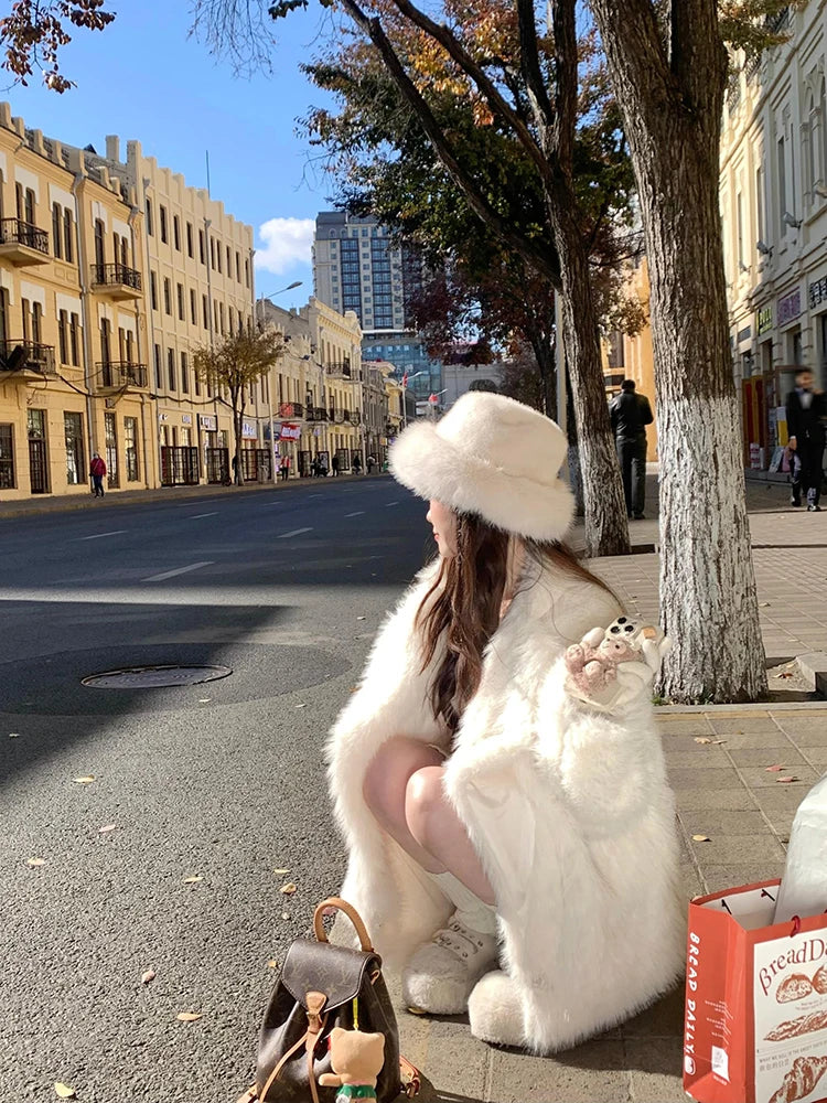 Luxury Fluffy Faux Fox Fur Jacket – Casual & Cozy