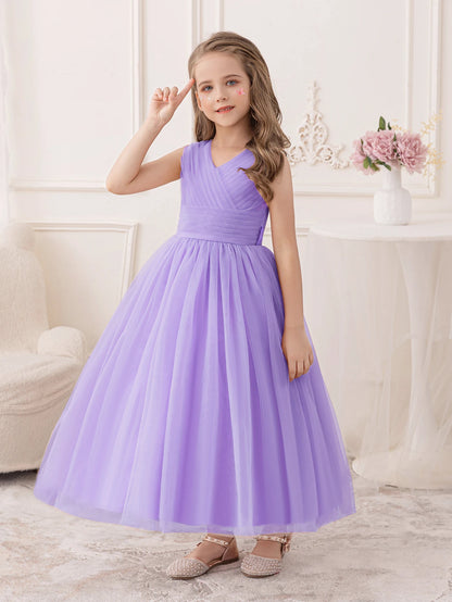 Purple Bridesmaid & Birthday Gown for Girls