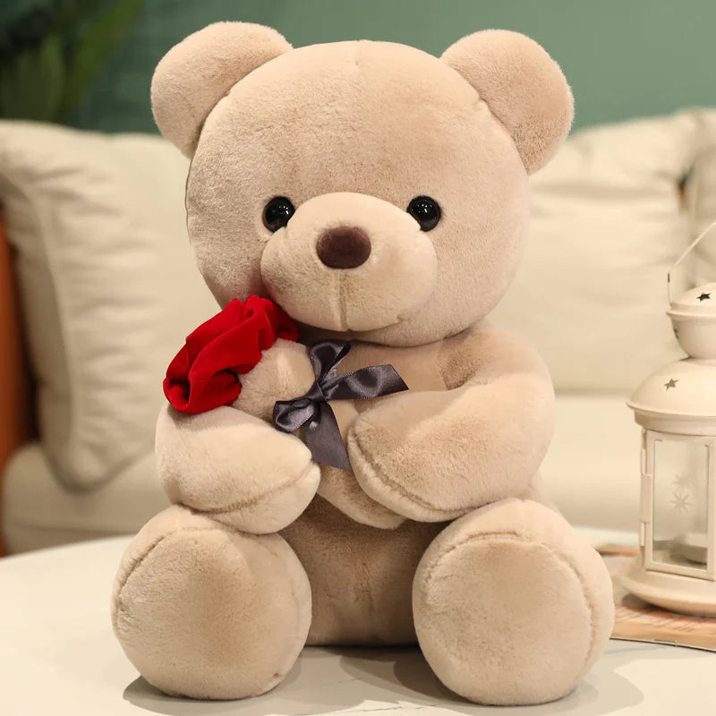 Romantic Teddy Bear with Roses – Perfect Valentine's Gift