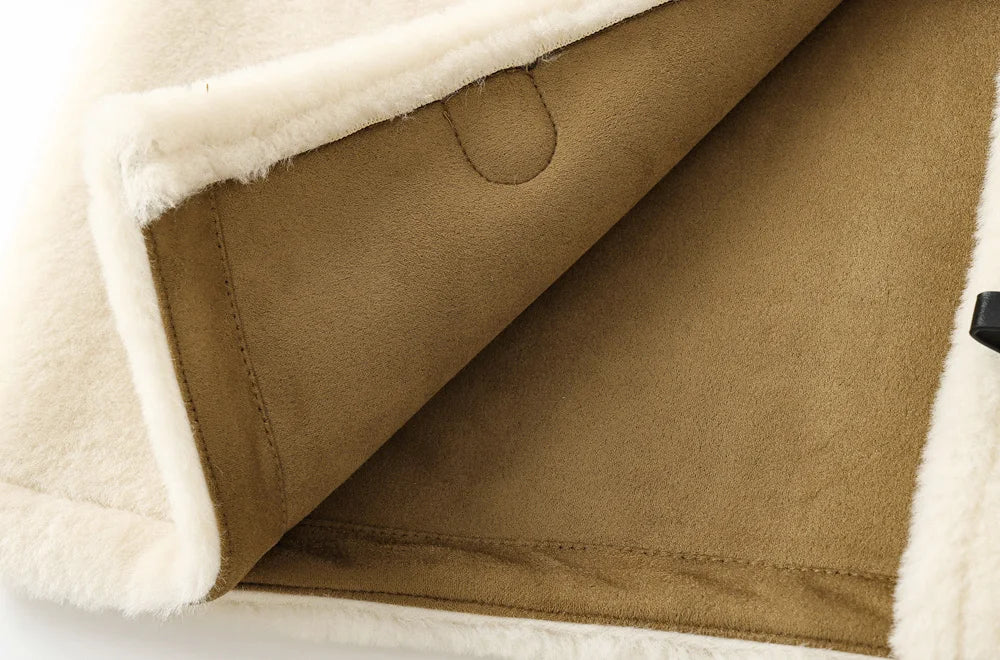 Elegant Faux Fur Outerwear – Long Sleeve Jacket