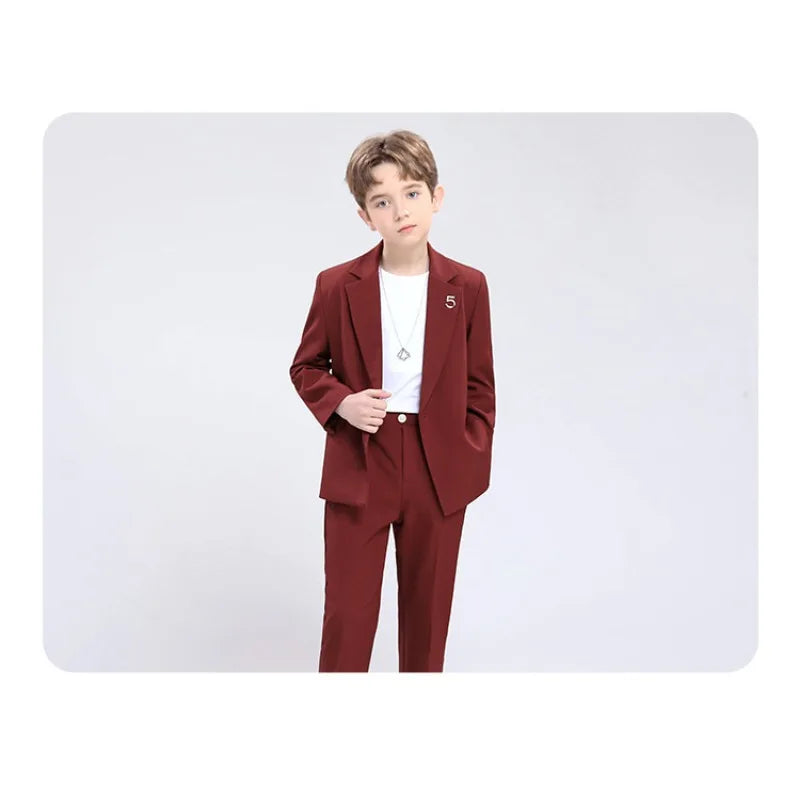 Classic Boys’ Suit – Wedding & Party Blazer Set for Kids 4–12Y