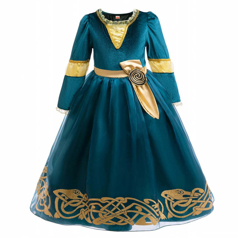 Girls’ Princess Cosplay Dress – Long Sleeve Halloween & Stage Outfit