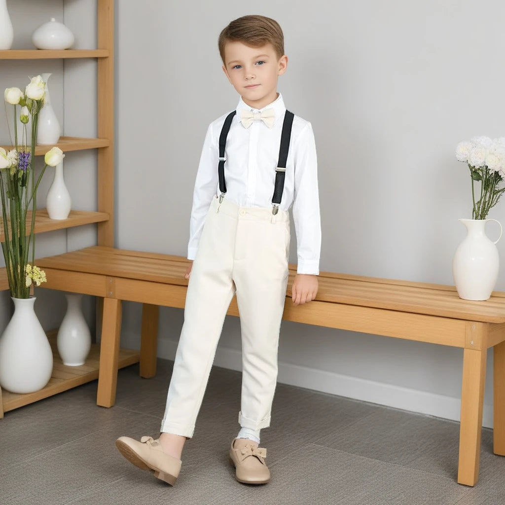 Children’s White Formal Outfit – Host & Evening Performance Suit