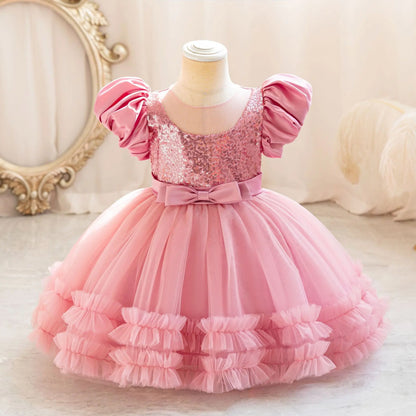 Girl Party Dress – Lace Bow Wedding Gown