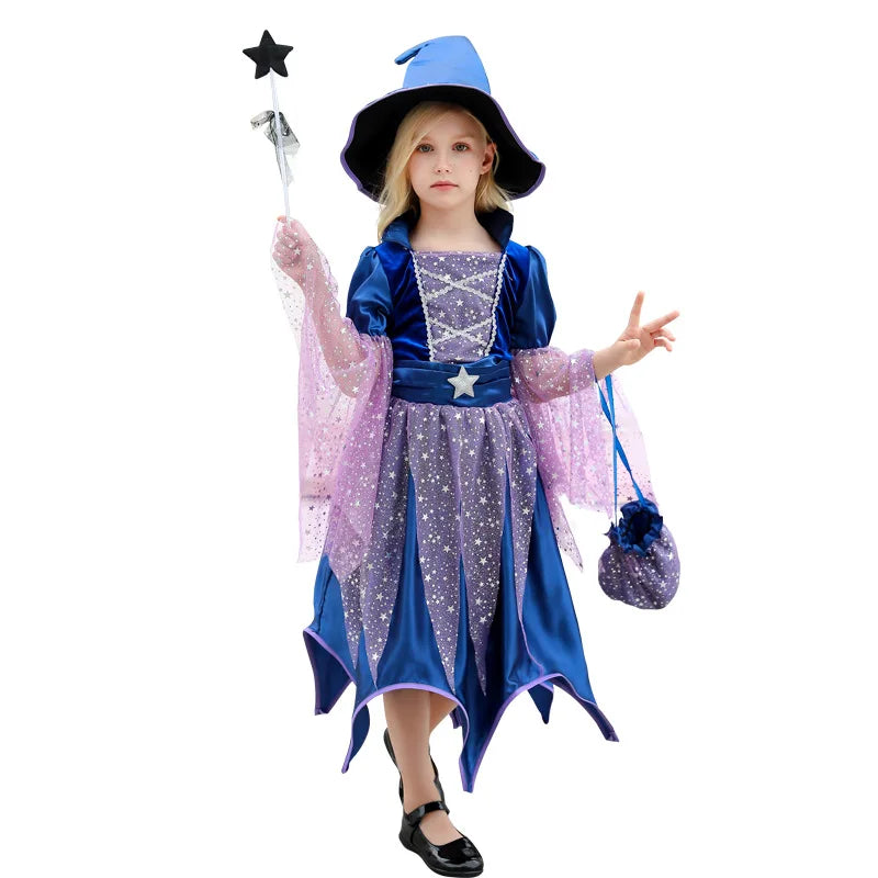 Girls Witch Dress Up Costume – Halloween Party Suit