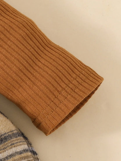 Cute Baby Girl Long Sleeve Plaid Romper