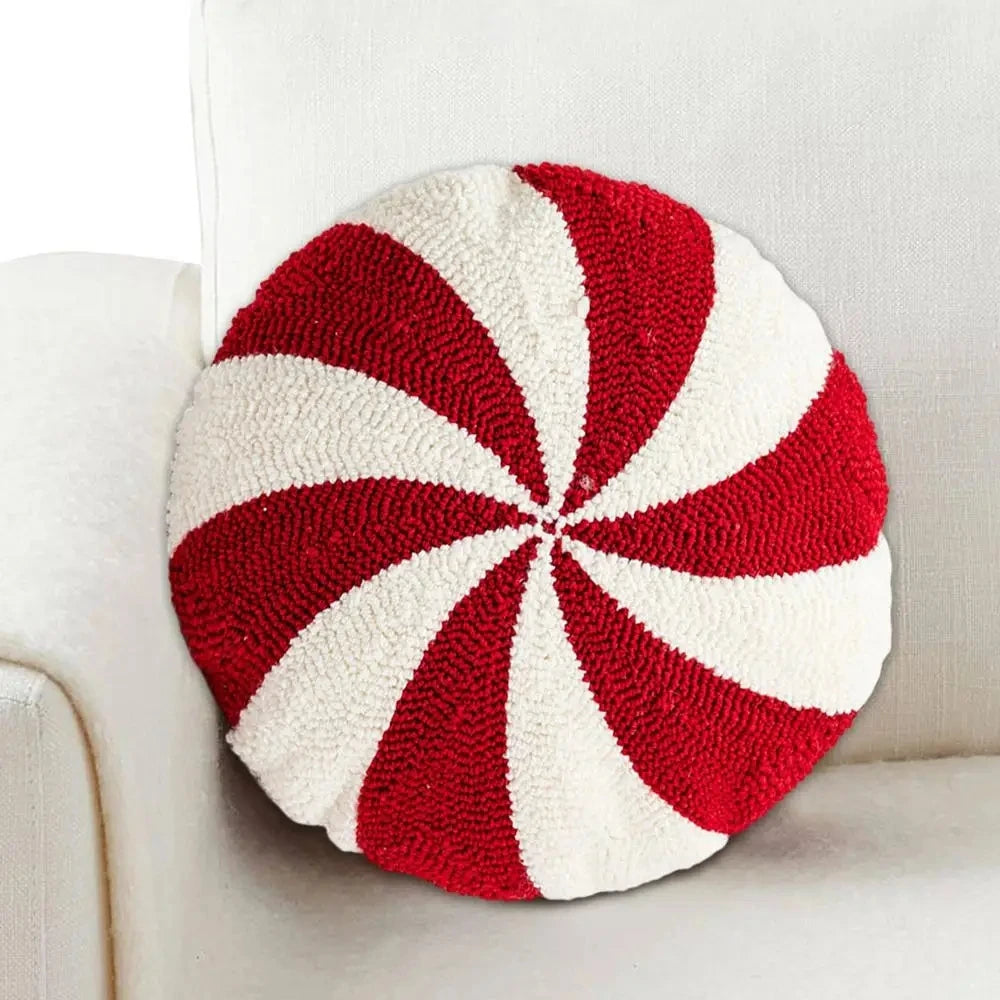 Christmas Candy Cane Throw Pillow – Soft Sofa Cushion & Festive Decorative Doll for 2024