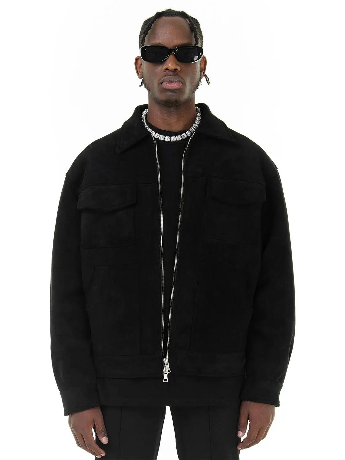 Casual Oversize Men's Jacket – Lapel Zipper Thick Coat