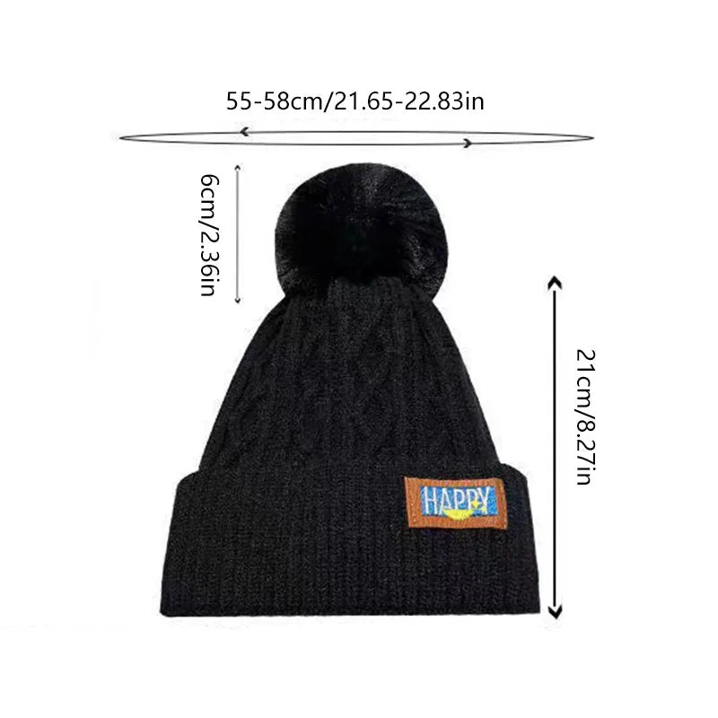 Cozy Faux Fur Pom Pom Beanie – Warm & Chic