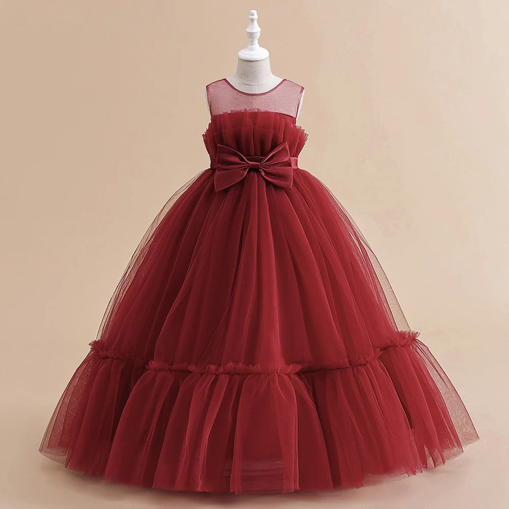 Girls Party Dress – White Tulle Wedding Gown