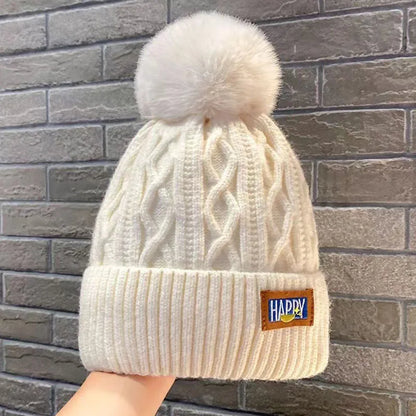 Cozy Faux Fur Pom Pom Beanie – Warm & Chic