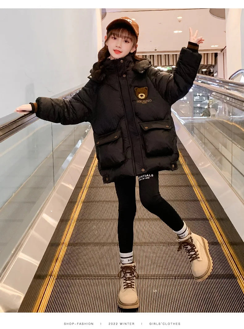 Girls’ Zipper Parka – Warm & Stylish Outerwear