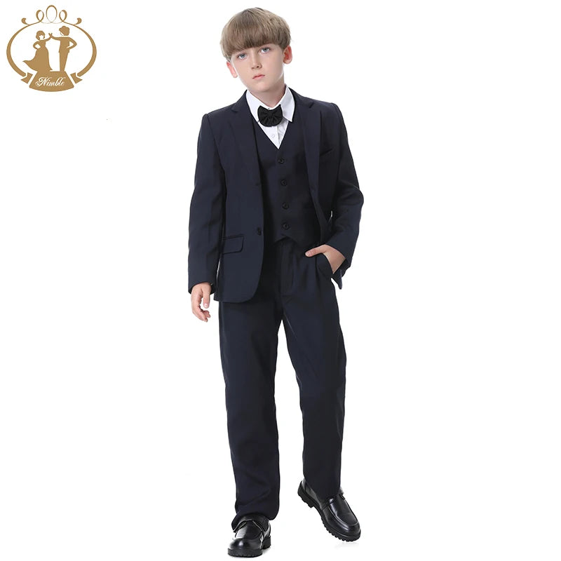 Classic Boys’ Blue Wedding Suit – 3-Piece Formal Party Set