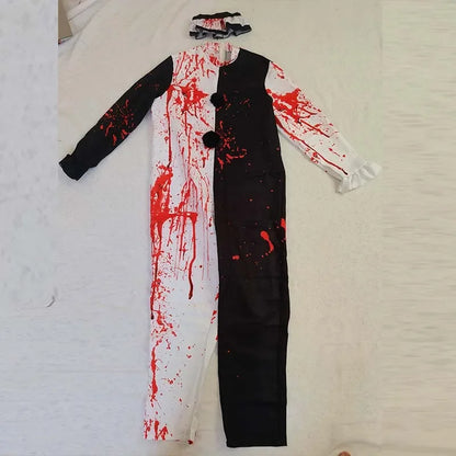 Horror Clown Costume – Terrifier 3 Bloody Jumpsuit for Halloween