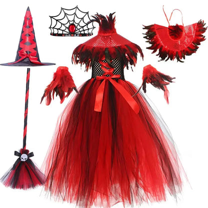 Halloween Gothic Mesh Dress – Kids Vampire Cosplay