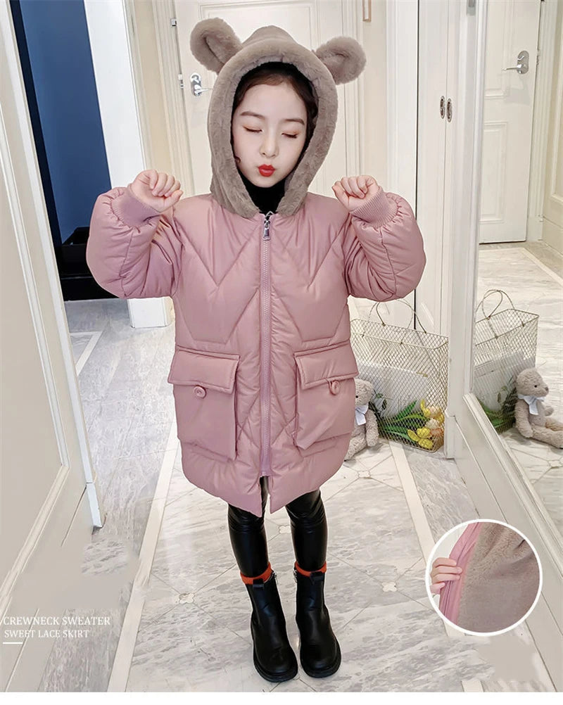 Winter Velvet Thicken Coat for Girls – Fashion & Comfort 2025