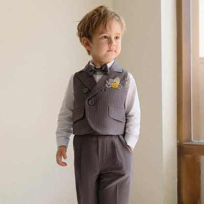 Little Gentleman Korean Striped Suit – Boys’ Party & Ceremony Costume