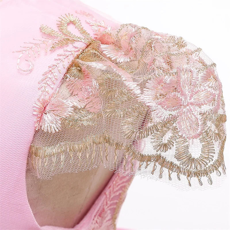 Elegant Embroidered Lace Dress for Girls